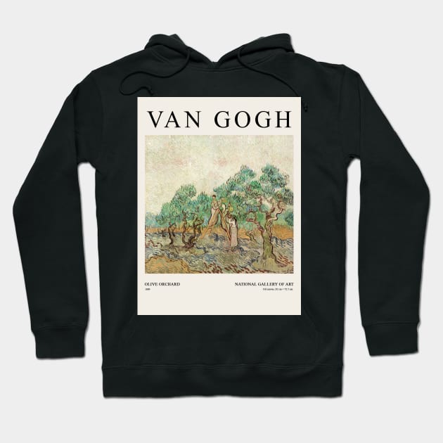 Vincent van Gogh Exhibition Painting The Olive Orchard 1889 Hoodie by VanillaArt